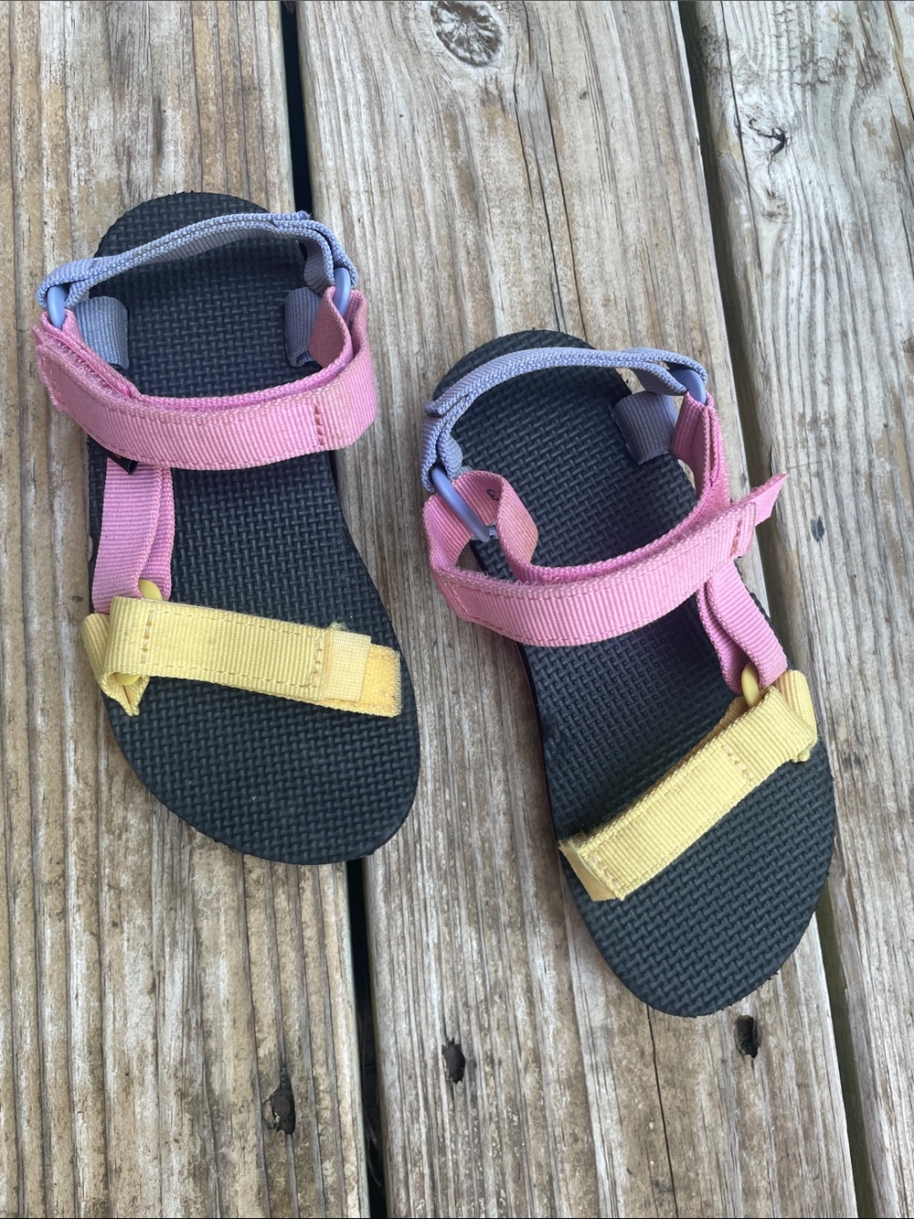 Teva Original Universal Kids Pink Purple Yellow Sport Sandals Size K13